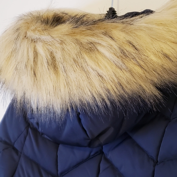 NWT Tahari Jacqueline Maxi Long Down Navy Coat XS - Picture 7 of 8